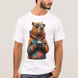 かわいいカピバラのパーカーTシャツ カートゥーン Tシャツ