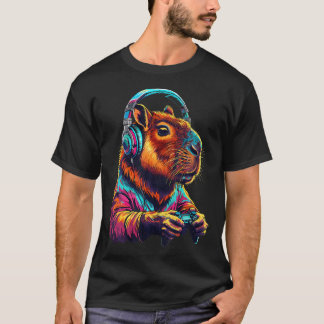 かわいいカピバラのビデオゲーム カピバラ ゲーマー かわいい少年 Tシャツ