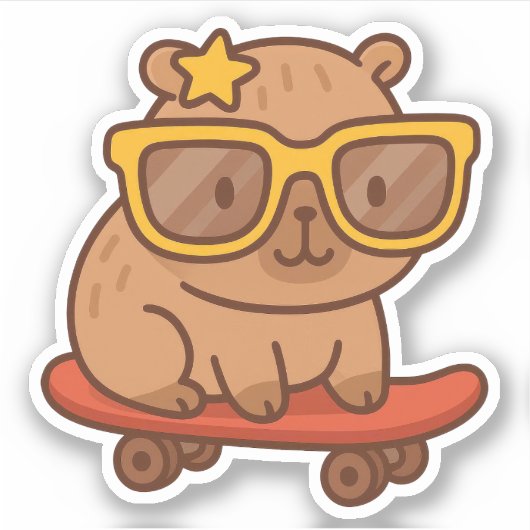 かわいいカピバラのビニールシール シール (正面)