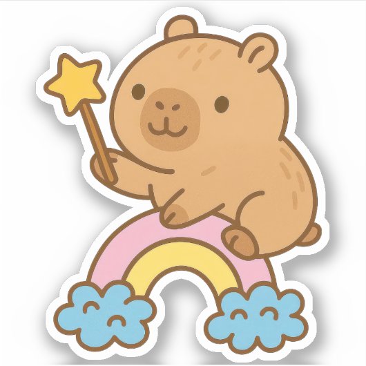 かわいいカピバラのビニールシール シール (正面)