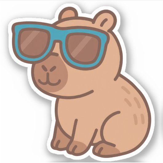 かわいいカピバラのビニールシール シール (正面)