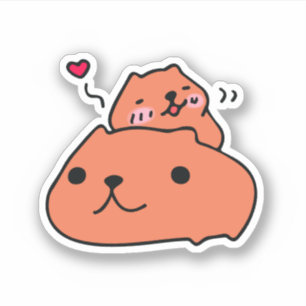 かわいいカピバラの恋 シール