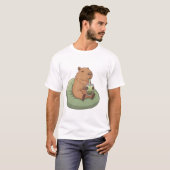かわいいカピバラの抹茶タピオカティーギフト Tシャツ (正面フル)