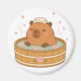 かわいいカピバラの桜温泉桜マグネット マグネット