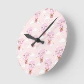 かわいいカピバラの気球 ラウンド壁時計 (傾斜)