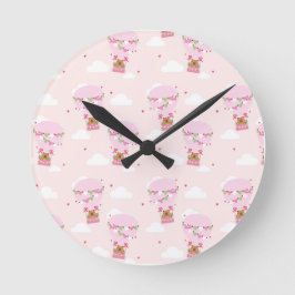 かわいいカピバラの気球 ラウンド壁時計