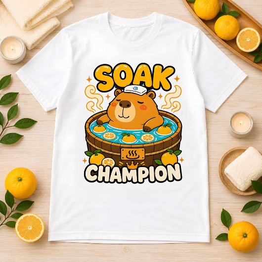 かわいいカピバラの温泉チャンピオンTシャツ Tシャツ