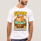 かわいいカピバラの温泉チャンピオンTシャツ Tシャツ (正面)