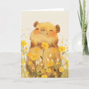 かわいいカピバラの笑顔 カード