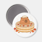 かわいいカピバラの紅葉と温泉マグネット マグネット (正面/裏面)