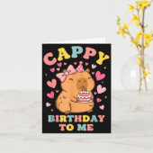 かわいいカピバラの誕生日動物のバースデーおめでとう カード (黄色い花)