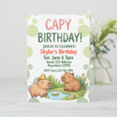 かわいいカピバラの誕生日 招待状 (スタンド正面)