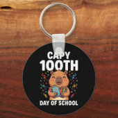 かわいいカピバラの100日目の学校 カピバラの動物 キーホルダー (正面)