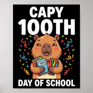 かわいいカピバラの100日目の学校 カピバラの動物 ポスター