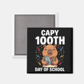 かわいいカピバラの100日目の学校 カピバラの動物 マグネット (正面/裏面)