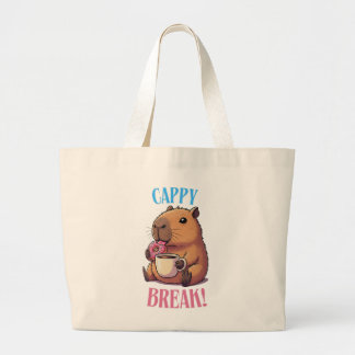 かわいいカピバラトートバッグ | 面白い動物好きへのギフト | ラージトートバッグ