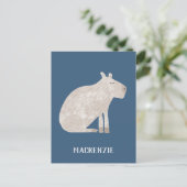 かわいいカピバラパーソナライズされた ポストカード (スタンド正面)