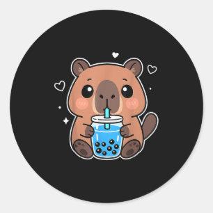 かわいいカピバラボバドリンク日本のかわいいアニメキャップ ラウンドシール