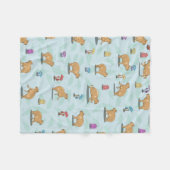 かわいいカピバラ模様 フリースブランケット (正面(横))