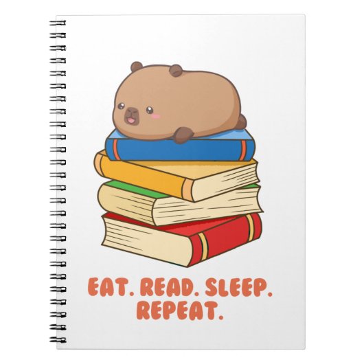 かわいいカピバラ螺旋写真ノート ノートブック (正面)