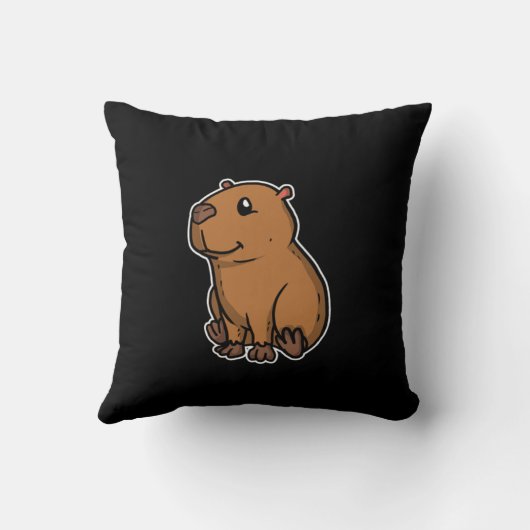 かわいいカピバラ衣装の齧歯動物ギフトアイディア クッション (裏面)