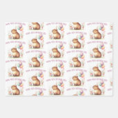 かわいいカピバラ誕生祝い ラッピングペーパーシート (正面2)