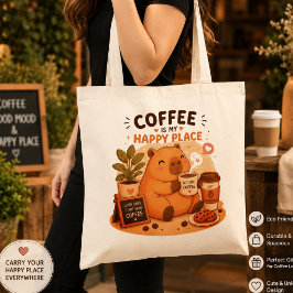 かわいいカピバラ コーヒー好き トートバッグ | コーヒーが私の癒し