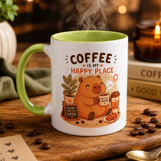 かわいいカピバラ コーヒー好き マグカップ | コーヒーは私の幸せ