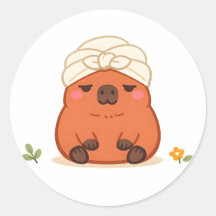 かわいいカピバラ スパデートレーナーターバンステッカー