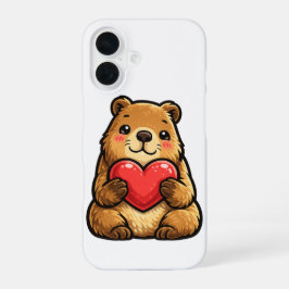 かわいいカピバラ ハートを持つキュートなカピバラ iPhone 16ケース