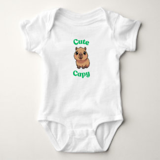かわいいカピバラ ベビーボディスーツ | 面白い動物の赤ちゃん服