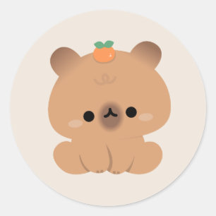 かわいいカピバラ ラウンドシール