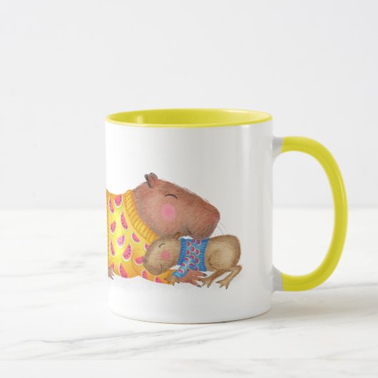 かわいいカピバラ「史上最高の母」マグカップ マグカップ (右)