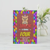 かわいいカピバラ　性別発表パーティー招待状 招待状 (スタンド正面)