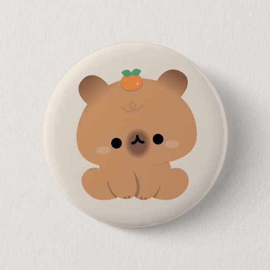かわいいカピバラ 缶バッジ (正面)