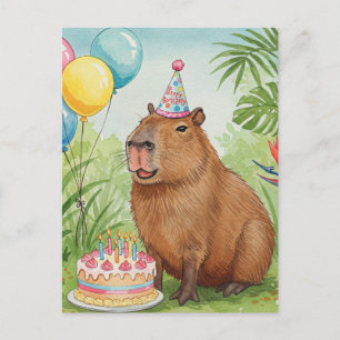 かわいいカピバラ 誕生日 ポストカード