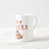 かわいいカピバラ 陶器マグカップ もふもふ 動物 コーヒー カップ (正面右)