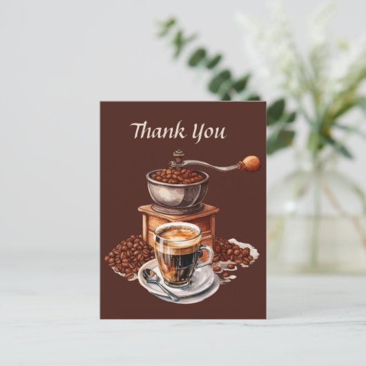 かわいいカフェのありがとうまたは出店者 ポストカード (スタンド正面)
