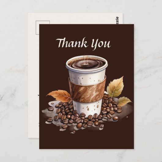 かわいいカフェの感謝メッセージまたは出店者たち ポストカード (正面/裏面)