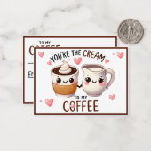 かわいいカフェオレとクリーム ノートカード (正面/裏面インサイチュ)