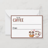 かわいいカフェオレとクリーム ノートカード (裏面)