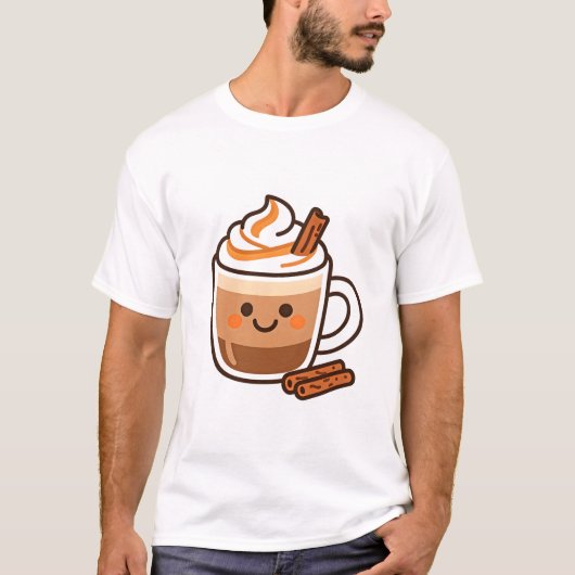 かわいいカフェラテ Tシャツ (正面)