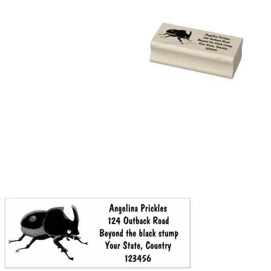 かわいいカブトムシのイラスト ラバースタンプ (押印)