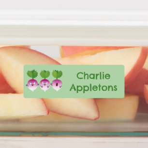 かわいいカブ野菜トリオパーソナライズされた漫画 ラベル