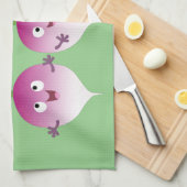 かわいいカブ野菜トリオ歌の漫画 キッチンタオル (四つ折り)