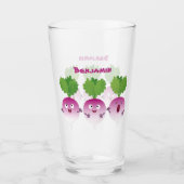 かわいいカブ野菜トリオ歌の漫画 タンブラーグラス (正面)