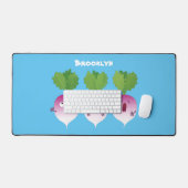 かわいいカブ野菜トリオ歌の漫画 デスクマット (キーボード&マウス)