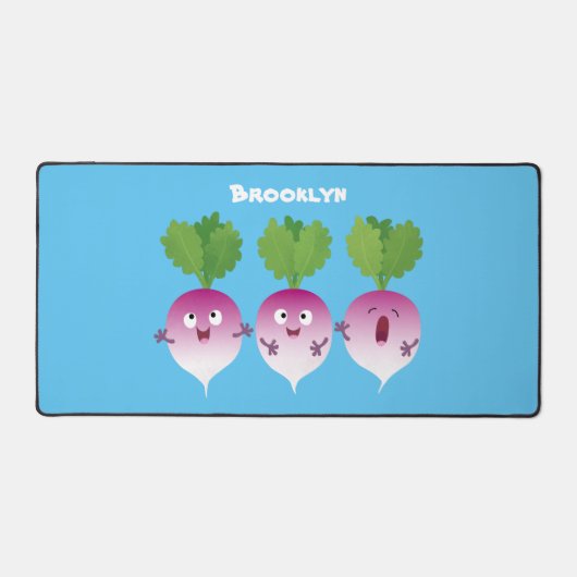 かわいいカブ野菜トリオ歌の漫画 デスクマット (正面)