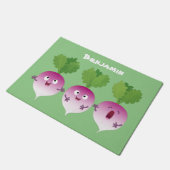 かわいいカブ野菜トリオ歌の漫画 ドアマット (アングル)