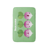 かわいいカブ野菜トリオ歌の漫画 バスマット (正面縦)